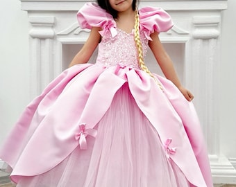 Prinzessin Aurora Kostüm Für Mädchen 3-8 Jahre - Dornröschen Kleid Mit Diadem, Zauberstab & Accessoires