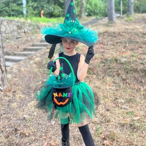 Glamorous Emerald Green Taffeta Witches Hat 12\