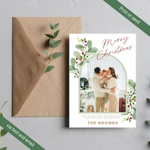Editable Photo Christmas Card Template for Personalized Holiday Greetings - Digital Download