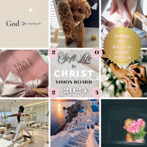 2025 Soft Life in Christ Visionstafel | Gefüllt mit schönen & kraftvollen Bildern, Worten, Zitaten, Affirmationen, | Prayer Vision Board, Glaube