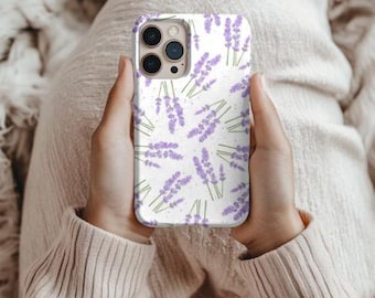 Decorative Lavender Phone Case, Smartphone Case, Floral Phone Case, Lavender Pattern, iPhone Cases, Floral Phone Cases, Phone Accessories