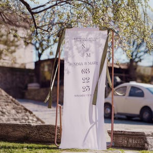 Wedding Welcome Sign, Personalized Wedding Sign, Custom Ceremony Sign, Linen Fabric Wedding Sign, Personalized Wedding Decoration
