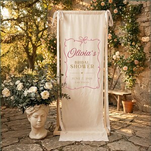 Bachelorette Party Linen Banner, Bach Weekend Sign, Personalized Fabric Banner, Bridal Shower Decor 画像 5