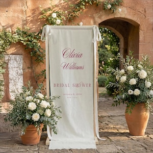 Bachelorette Party Linen Banner, Bach Weekend Sign, Personalized Fabric Banner, Bridal Shower Decor 画像 10