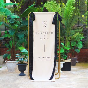 Minimal Wedding Welcome Sign, Personalized Beach Ceremony Sign, Custom Wedding Decoration for Receptions Events, Custom Welcome Banner