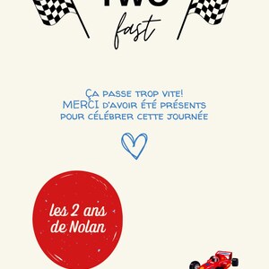 “Two Fast” Printable Invitation and Thank You Card Templates