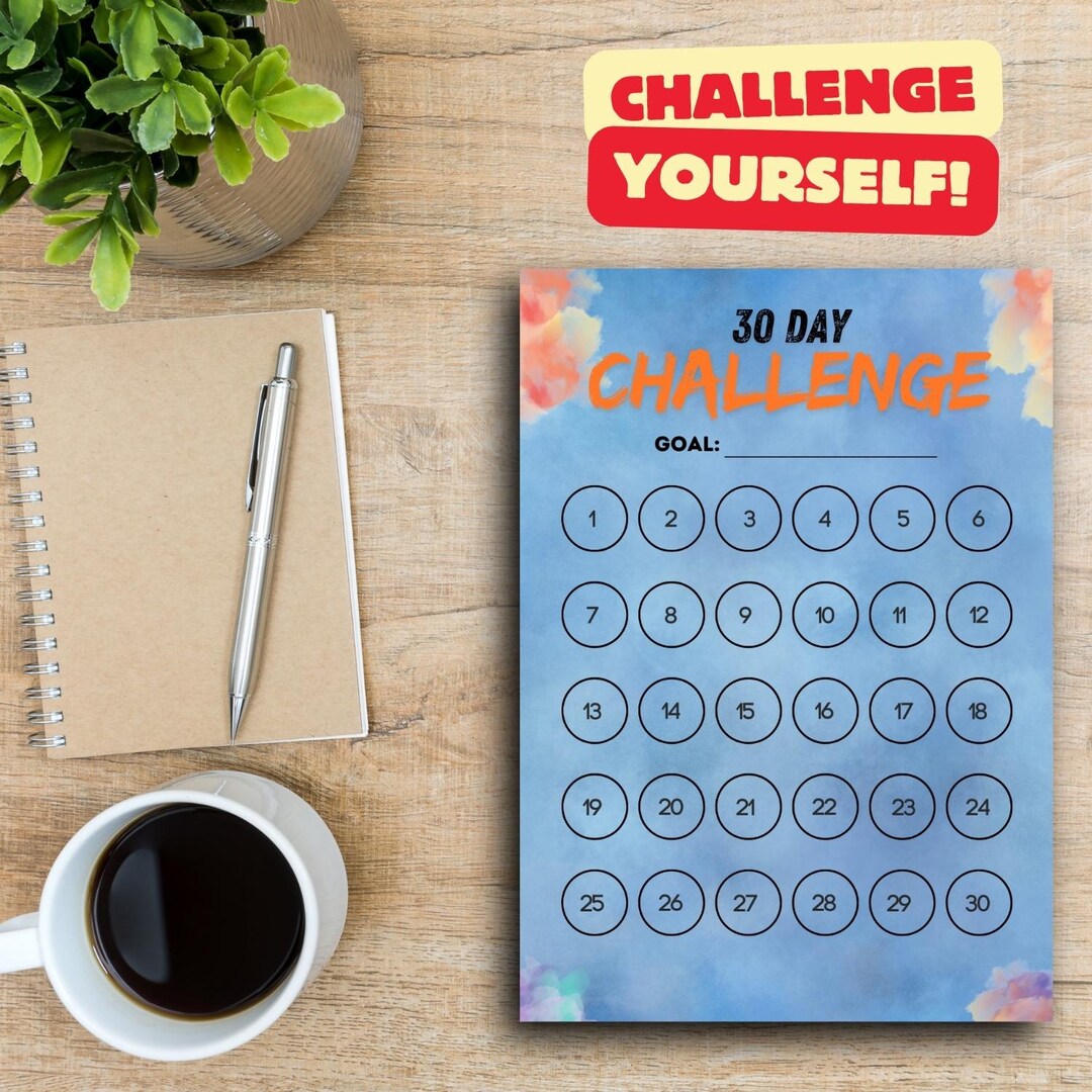 30 Day Challenge Goal Setting Tracker Planner - Etsy