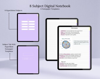 Digital Notebook for Goodnotes & Notability: Hyperlinked Student Planner (PDF Format)