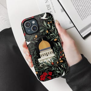 Palestinian Al-Aqsa Tough Phone Case: Olive Branch & Poppy Design