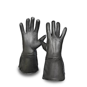 Medieval Renaissance Cosplay Swordsman Steampunk Unlined Leather Gloves Gauntlets – Perfect for Costume and Roleplay- Handmade Gloves