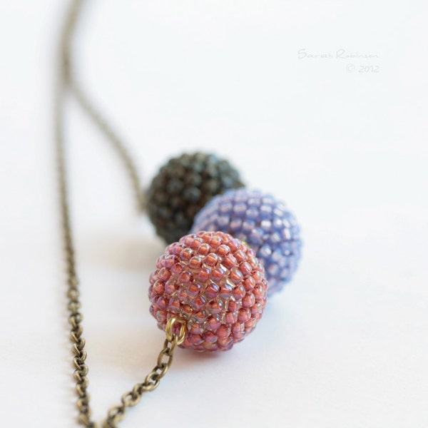 Pale Spring Colors Necklace Beaded Beads