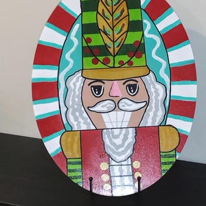 Hand Painted Nutcracker Portrait Door Hanger - Christmas Decor 18"