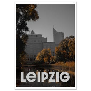 Poster carta opaca classica di Leipzig Schwanenteich