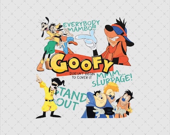 Goofy Movie Powerline Png Svg, Instant Download, 90s Cartoon Retro Collage, Shirt Sublimation File