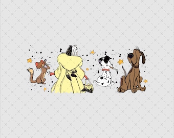 Cruella De Vil Clipart, Villains SVG PNG (Digital Download)