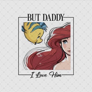 Ariel maar papa ik hou van hem png, kleine zeemeermin direct downloaden, shirt sticker print SVG-bestand