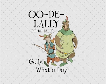 Retro Robin Hood 1973 PNG File, Robin Hood Clipart, Robin Hood 50th Anniversary Png, Golly What A Day Png, Magic Kingdom Png