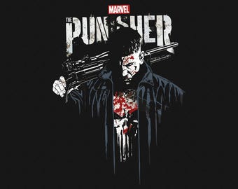 Punisher Skull Png SVG, natychmiastowe pobranie, komiksowa grafika o superbohaterach i mrocznych postaciach, plik projektu sublimacji na koszulkę