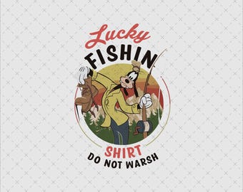 Lucky Fishin Shirt Do Not Warsh, Funny Fisherman Clipart, Instant Download PNG SVG File