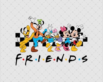 Retro Mickey and Friends PNG SVG, Digital Download