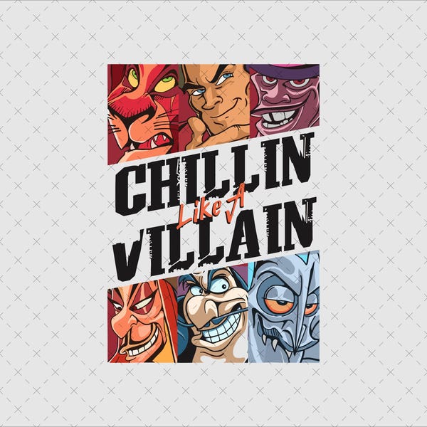 Disney Villains Chillin Like A Villain Group Portrait Png, Disney Villains Png, Disney Villains Characters Png, Evil Queen Hades Scar Png