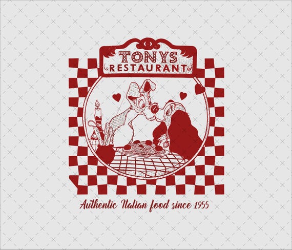 Lady and the Tramp SVG, Tony's Restaurant PNG (Digital File)