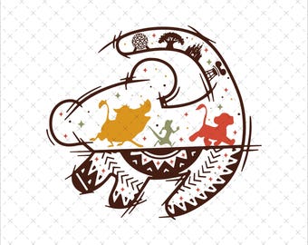 Hakuna Matata Simba Timon Pumbaa SVG PNG, Animal Kingdom Family Trip, Instant Download
