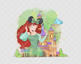 Ariel Little Mermaid Princess Png, Instant Download, Sublimation Shirt Print, Fan Art