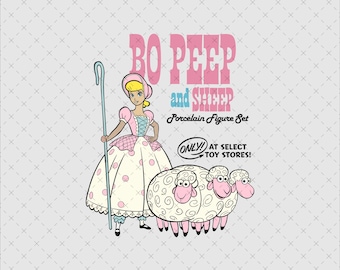 Bo Peep retro PNG, imágenes prediseñadas de chicas vaqueras (descarga digital)
