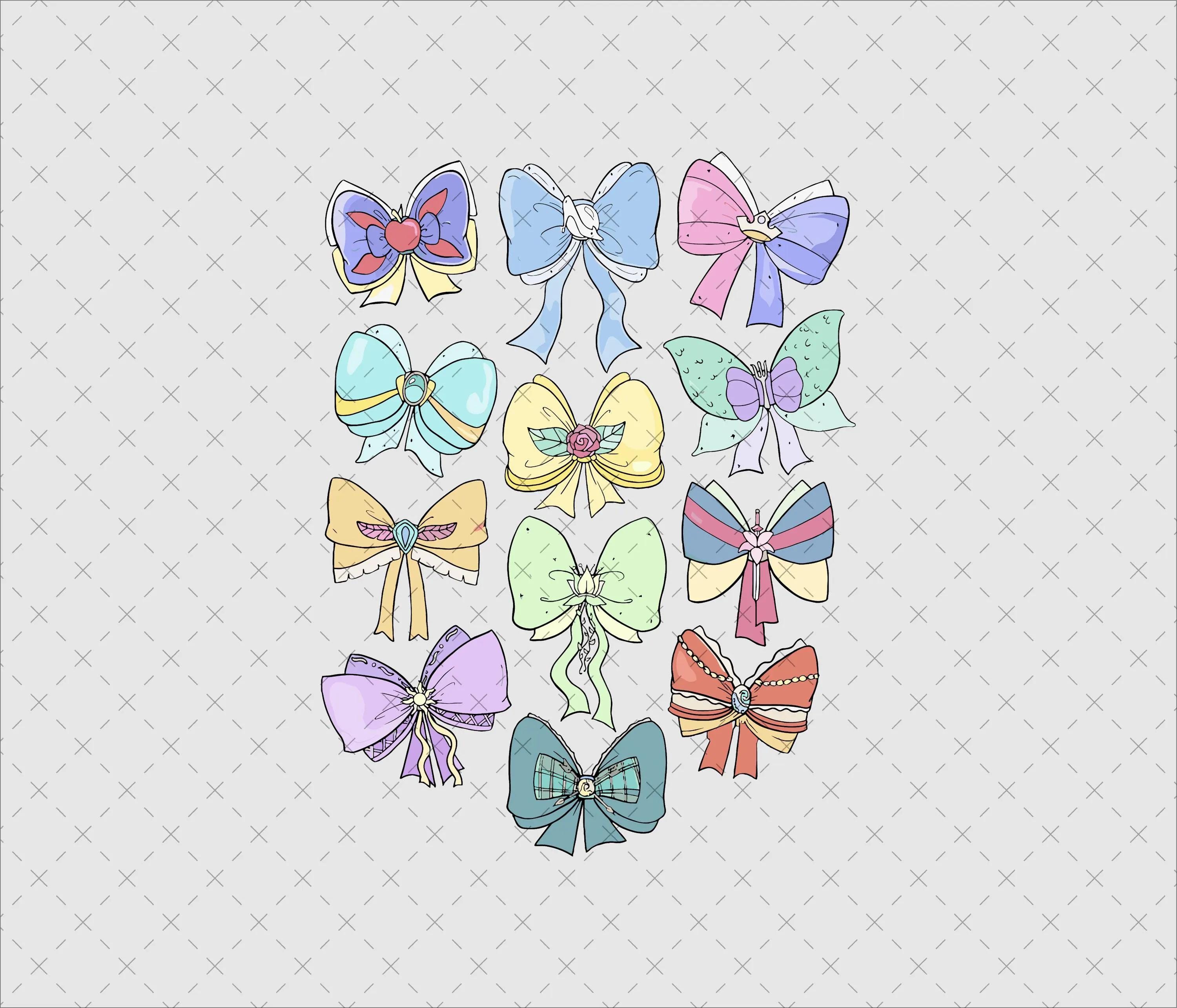 Princess Bows PNG SVG Clipart, Coquette Tee Design (digital File) - Etsy