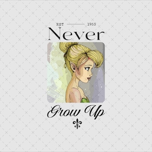 Never Grow Up, Never Grow Up Png, PngFile For Print, Kid Shirt Png, Peter Pan Png, Peter Pan Png, Peter Pan Birtday Png, Digital File