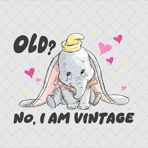 Vintage Elephant Birthday Quote PNG (Digital Download)