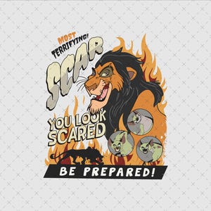 The Lion King&#39;s Most Terrifying Scar Png,Scar PNG Lion King PNG I’m Surrounded By Idiots, Silhouette, Digital File