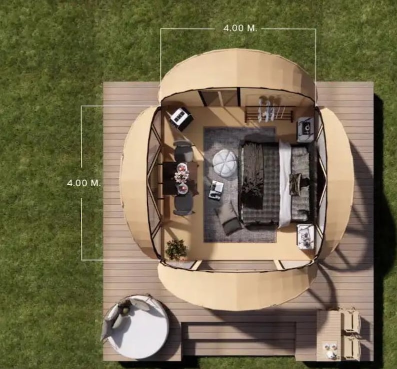 Asher Canvas Glamping Tent | Luxury Airbnb Resort Tent 2 Sizes image 3