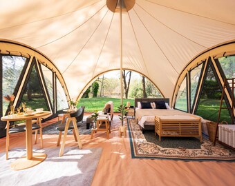 Waterproof Canvas Glamping Tent: Luxury Outdoor Camping Fits