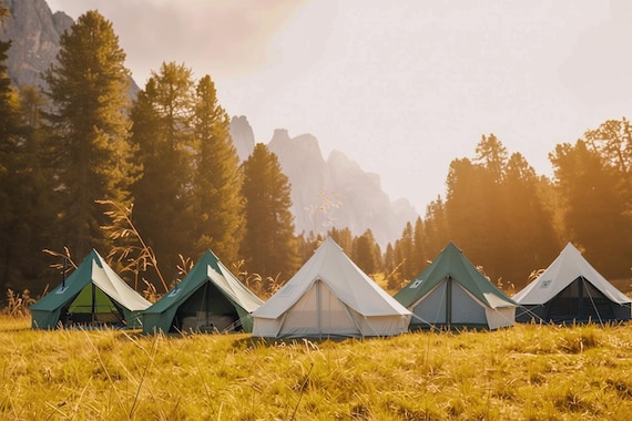 Classic Bell Tent 200gsm | 3 Colors 10ft Canvas Camping Tent