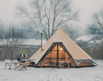 Aguja Cotton Canvas Glamping Tent | 15ft 4-Season With Stove Jack