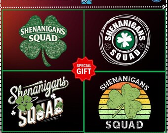 シェナニガンズ・スクワッド PNG、セントパトリックスデーのマッチングファミリー、ノーム・アイリッシュ・シャムロック、セントパトリックスデー 2026、サッシー・クローバー・スクワッド、パブクロールマッチング PNG