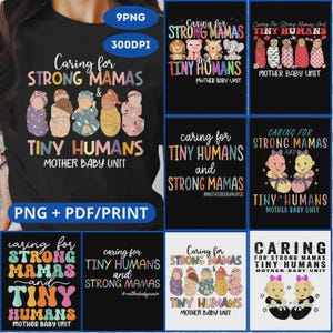 Gåva 9 Design Omsorg för starka mammor och små människor PNG, Omsorg för starka mammor design, Strong Mamas Tech PNG, Tiny Humans mamma och barnenhet