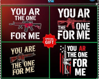 Gift You AR The One For Me PNG、銃所有者のアメリカ国旗、憲法修正第2条のバレンタイン、AR15のシルエット、自由を愛する人、レンジデー、AR15の銃の権利ギフト