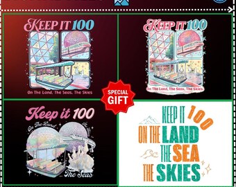 ギフト4デザイン Keep It 100 On The Land The Seas The Skies PNG、冒険探検ギフト、Keep It 100 Skies、旅行の野望、Land Sea Skies PNG