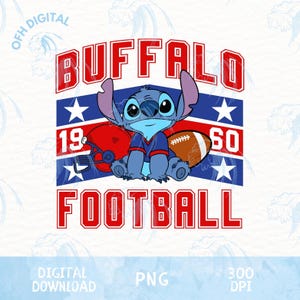Stitch Buffalo 1960 American Football Png, Football Season Team Png, Football Png,Cartoon American Football Png, Trendy Game Day Season