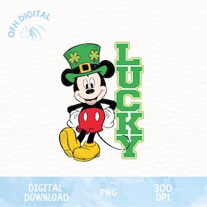 Mouse Lucky Text Png, Disney Mouse Png, Trendy St Patricks Designs  Cartoon Lucky Day Png, St Patricks Day Png, Lucky Boy, Lucky Mouse Png,