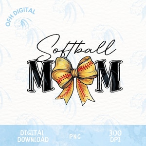 Softball Mom Kokette Png, Spieler Baseball Bogen T-Shirt-Designs, Trendige Sport Mama Png, Trendige Softball Bänder Png, Sport Mama Png