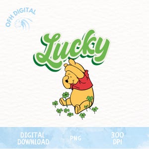 ラッキー くまのプーさん PNG、クローバー くまのプーさん PNG、サン パトリックス デー 漫画 PNG、ラッキー ガール PNG、面白い漫画 PNG、ディズニー レトロ くまのプーさん 漫画
