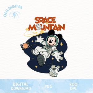 Montaña espacial de ratón Png, Montaña espacial de los 90 Png, Ratón astronauta Png, Ratón astronauta retro Png, Niño amante del espacio Png, Diseño de camiseta espacial