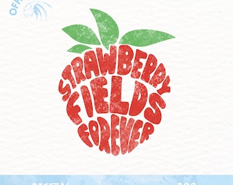 Strawberry Fields Forever Png, Watercolor Strawberry Png, National Strawberry Day Png, Vintage Png, Retro Strawberry Png, ST1