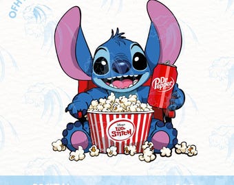 Lilo and Stitch Popcorn Cinema Png, Stitch Drink Dr Pepper Png, Stitch 2025 Designs, Movie Time Carton Shirt, 2025 Cartoon Movies