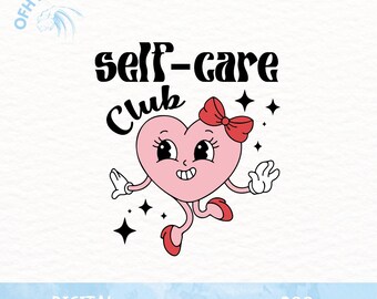 Club de autocuidado Png, Chica rosa Png, Motivación de corazón Png, Amor propio Png, Salud mental divertida Png, Autocuidado Png, Diseño motivacional de moda