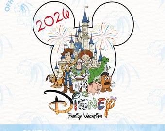 Family Vacation Disney Toy Story 2026 Custom design Png, Toy Story 5 Shirt Designs, Custom Disney Castle Png, Travel Toy Story Png